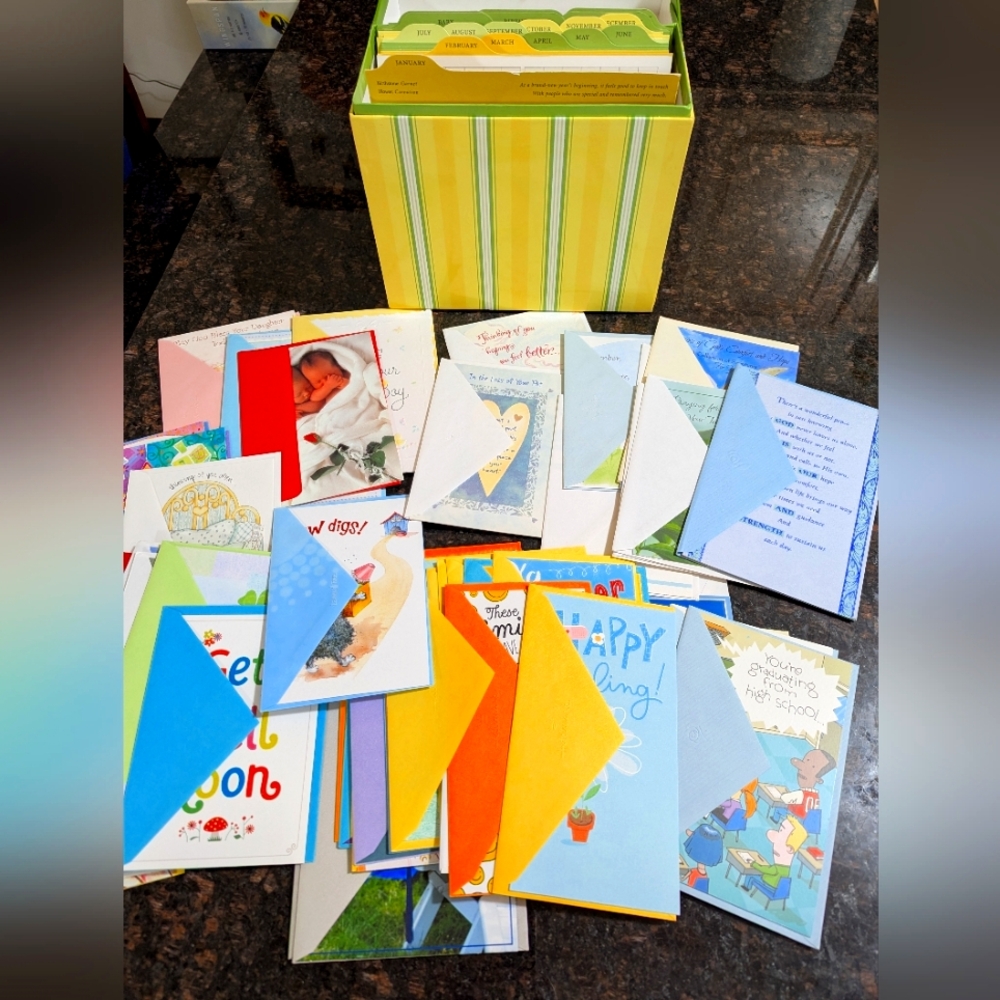 50+ Greeting Cards and Storage Box